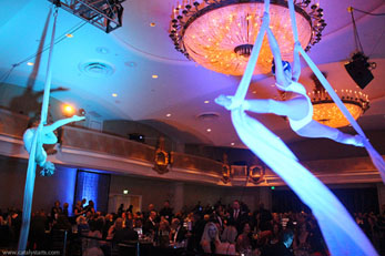 Aerialists silks artists from Catalyst Arts at SF Gala