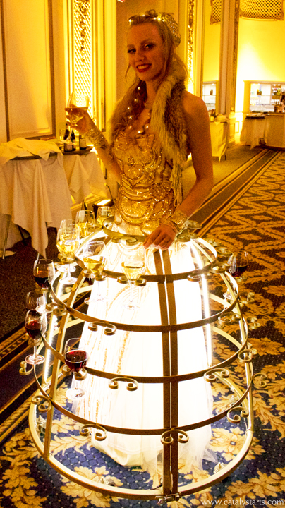 Golden LED Wine & Champagne skirt by www.catalystarts.com
