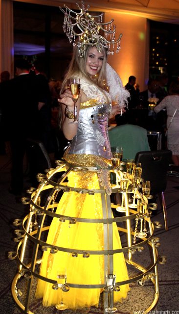 SilverGoldLitUp silver gold LED champagne skirt by www.catalystarts.com