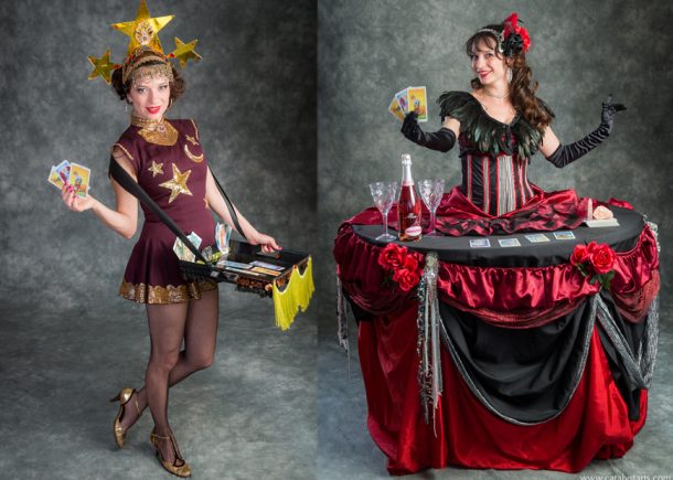 StrollingTarot_LadyTables Strolling Tarot, Living Table Tarot reader, Tray tarot reader
