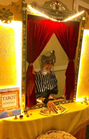 TarotBooth_Lucia oracle booth tarot fortune teller booth in SF Bay Area by www.catalystarts.com