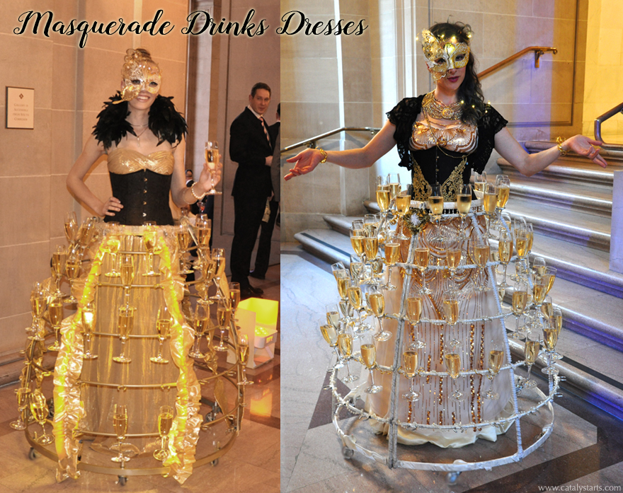 Champagne Skirt Drink Dresses by Catalyst Arts Entertainment California