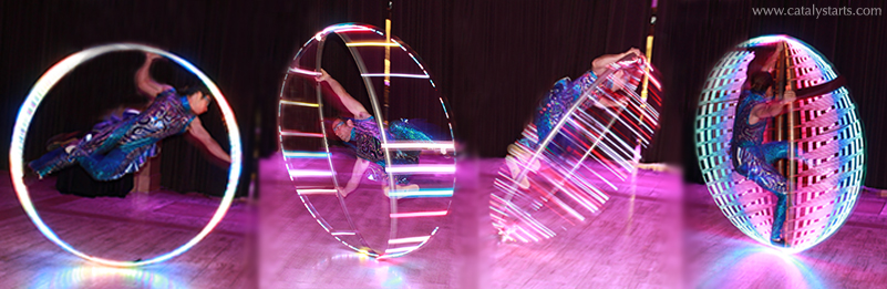 LED Cyr Wheel by Catalyst Arts Entertainment in California- www.catalystarts.com
