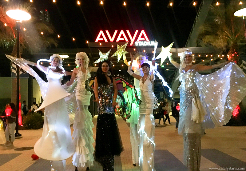 Illuminated Stilt Walkers from Catalyst Arts at Light the Night at Avaya Stadium 2018