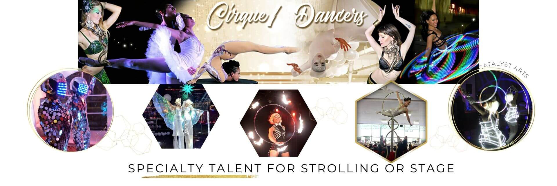 Cirque & Dance Specialty Talent booking for parties by Catalyst Arts