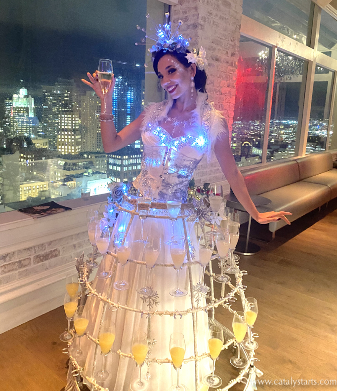 Ice Queen Champagne Skirt in San Francisco by Catalyst Arts