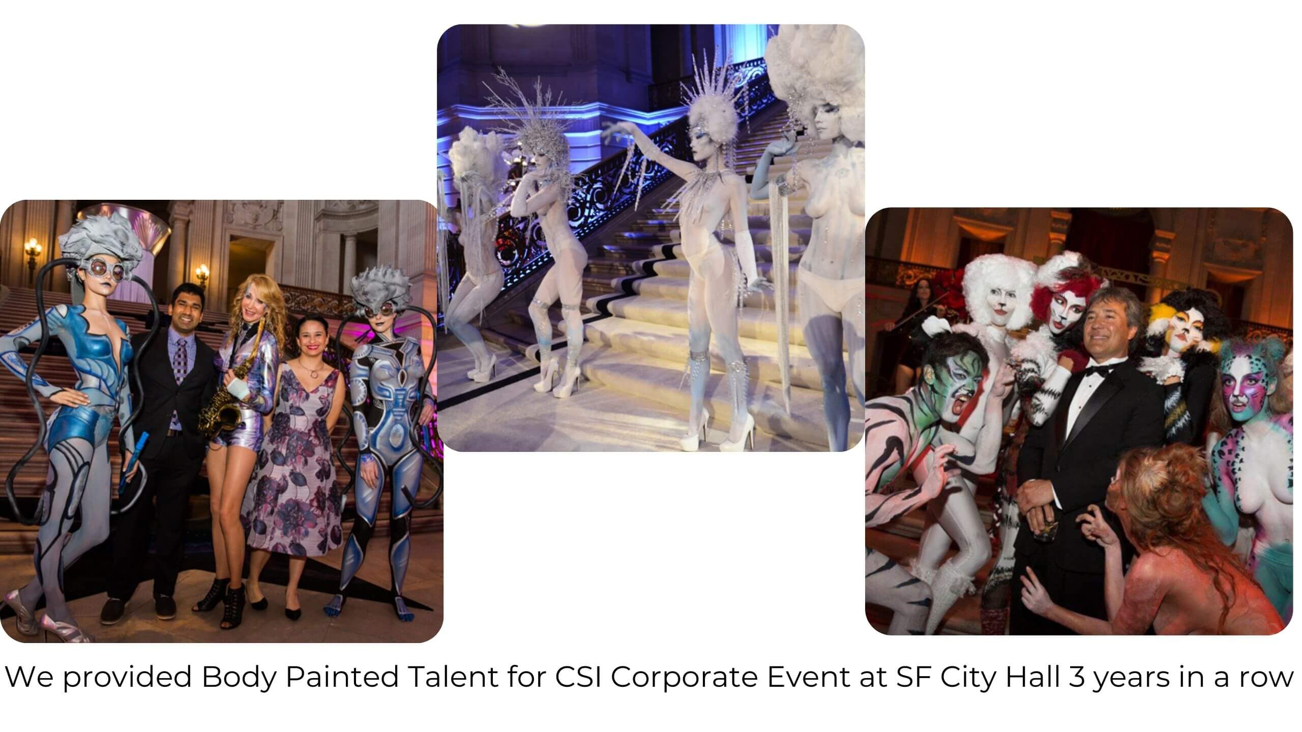 Body Painted models for Corporate Events by Catalyst Arts SF