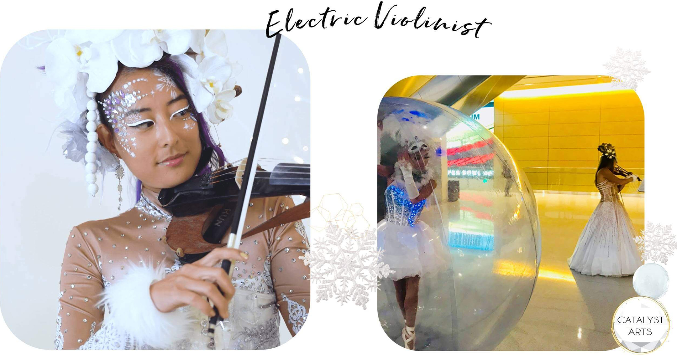 electric violinist booking for events in bay area from Catalyst Arts Entertainment 