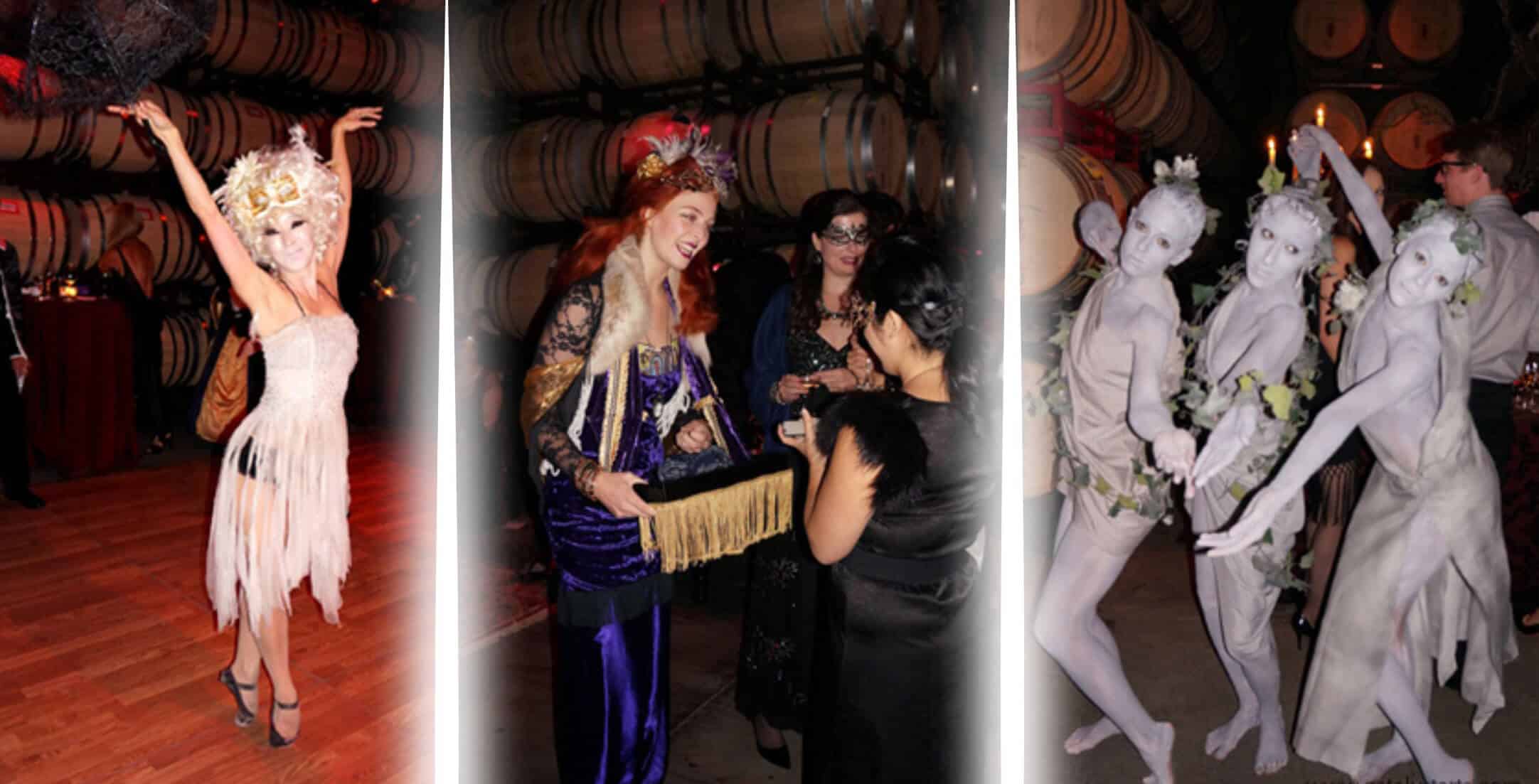 Winery Party at Francis Ford Coppola- masquerade entertainment by Catalyst Arts 