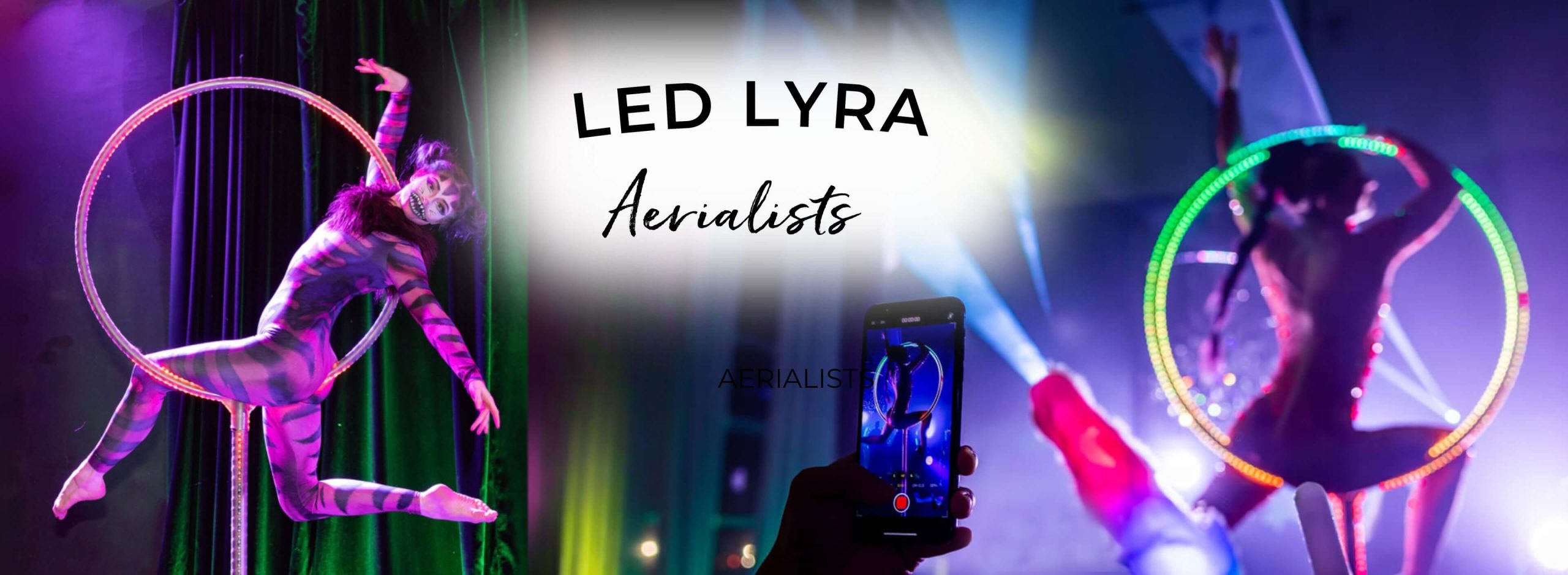 LED Lollipop Lyra Aerialists for Events in California + Catalyst Arts Entertainment