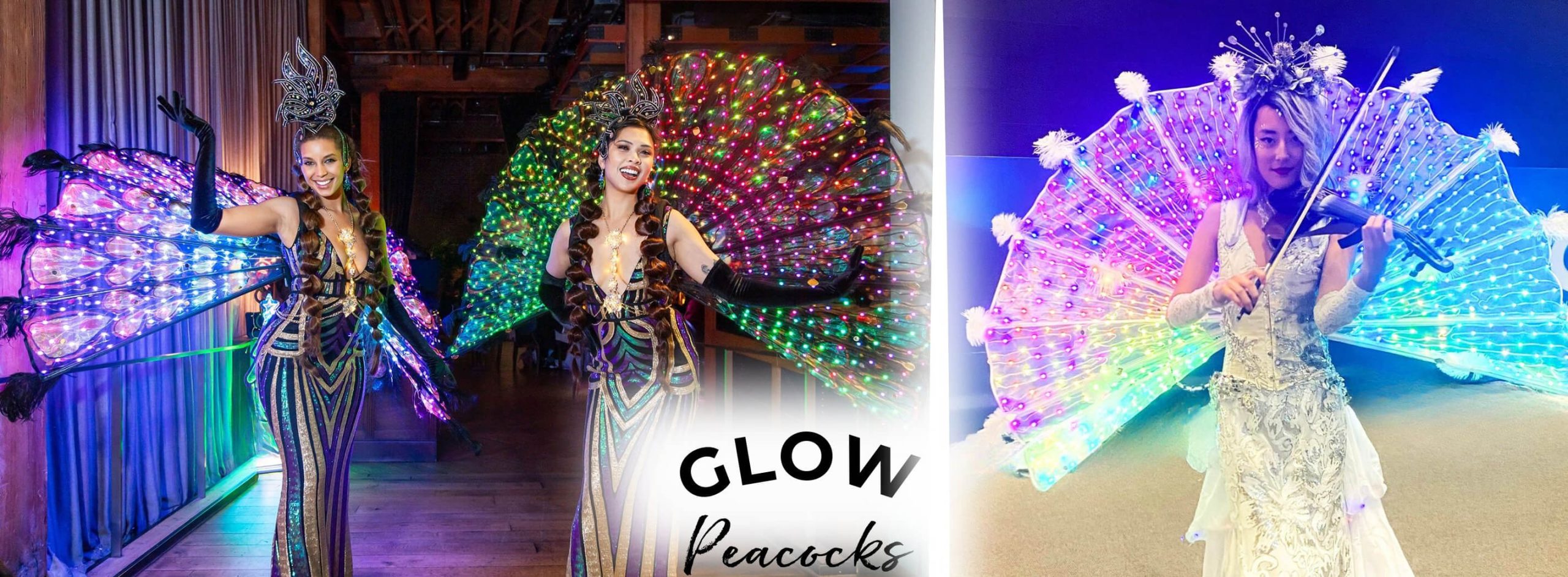 Glow Peacocks- LED Performers by Catalyst Arts Entertainment 