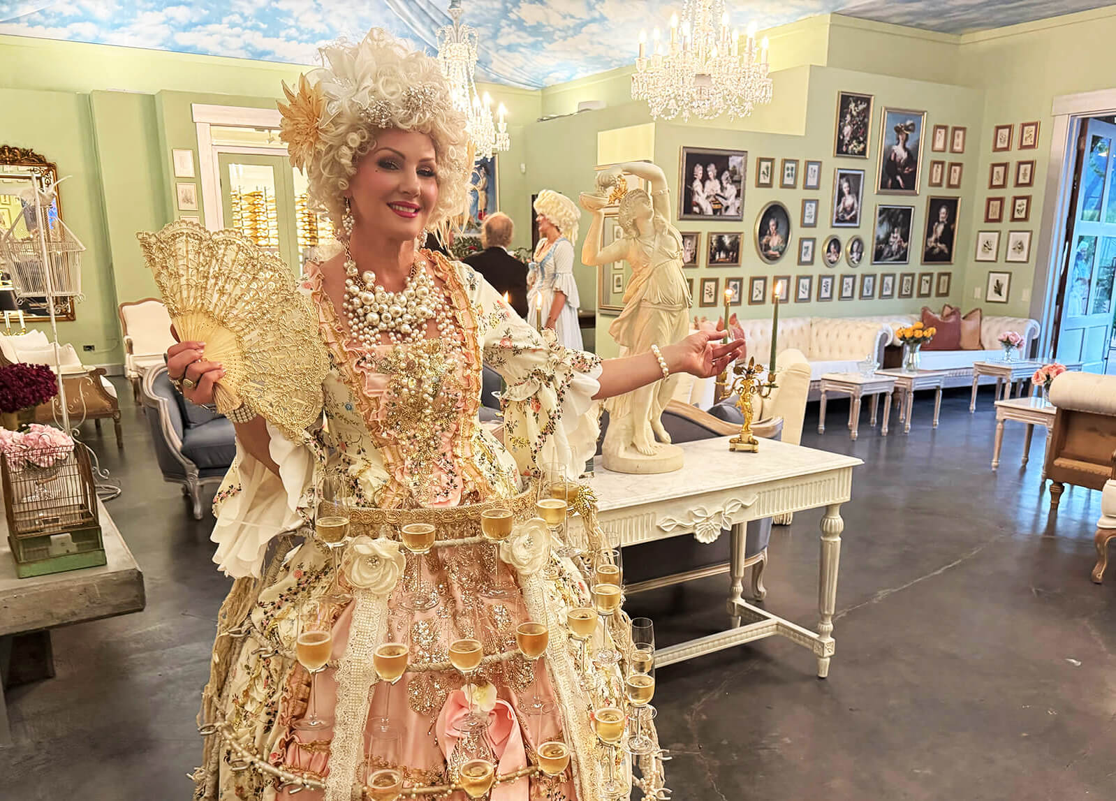 Pearls & Bubbles Rococo Champagne Hostess by Catalyst Arts for Le Club by Boisset Collection