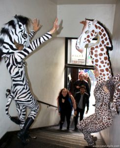 party animal giraffe and zebras by www.catalystarts.com