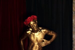 Golden Body Painted Living Statue