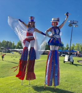 Uncle Sam 4th of July Themed Stilt Walkers by Catalyst Arts Entertainment, San Francisco Bay Area