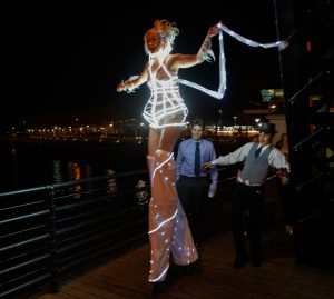 Catalyst Arts Stilt walker Entertainer at SF Premier of Luzia by Cirque du Soleil