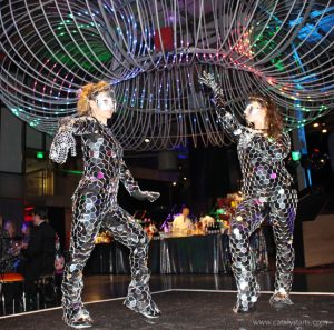 Cirque Dancers in Mirror Suits