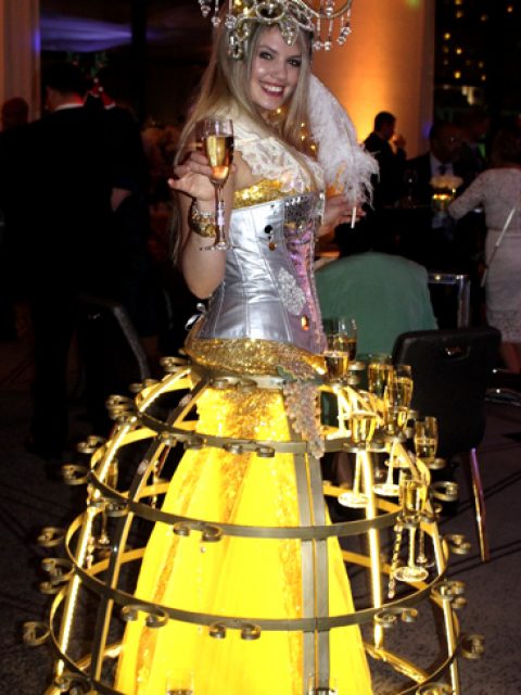 SilverGoldLitUp silver gold LED champagne skirt by www.catalystarts.com