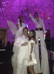 White Stilts at White party