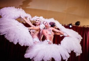 feather fan burlesque dancers of metamorphosis ballet