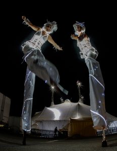 Catalyst Arts Stilt walker Entertainer at SF Premier of Luzia by Cirque du Soleil