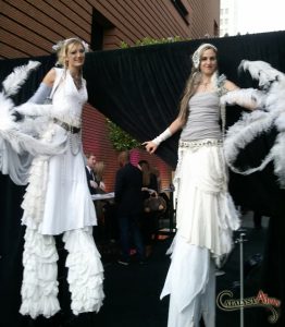 White Feather Stiltwalker Duo