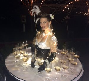 pinup showgirl entertainment for wine country event by Catalyst Arts
