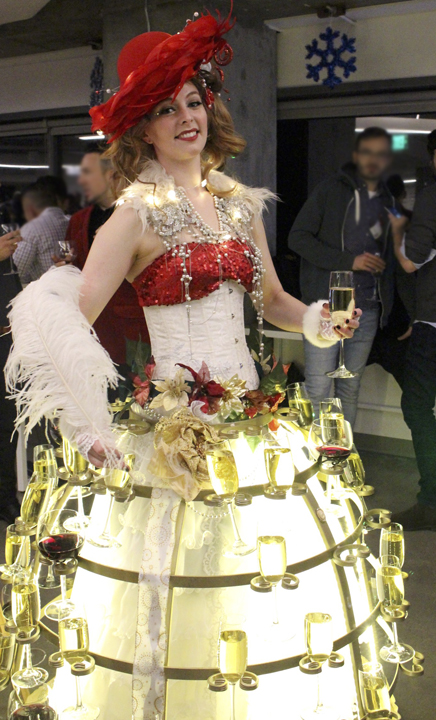 Holiday Cheer Wine & Champagne Skirt by Catalyst Arts San Francisco