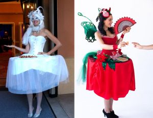 Holiday party Strolling servers- serving skirts hostesses by Catalyst Arts Entertainment in California