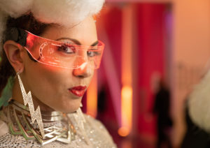futuristic costumed dancer with a futuristic eyewear