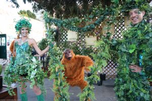 Eco Gala greeters- Green leaf characters & monkey- Catalyst Arts Eventertainment