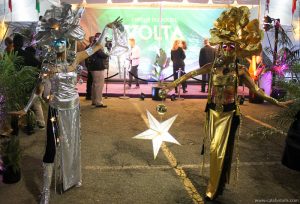 Silver & Gold Disco Queens- masked performers by Catalyst Arts at Volta Premier in SF