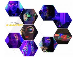Futuristic Makeup, UV + Blacklight Face painters by Catalyst Arts California