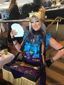 Catalyst Arts variety entertainers- magician, unicorn, stilt showgirl & tarot readers