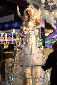 Winter Wonderland & Holiday Party Entertainment by Catalyst Arts California Deluxe Stilt Champagne Skirt