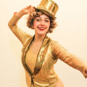 Golden Cabaret Showgirl