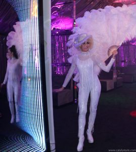 White Feather Fan Showgirl, Greeter, Dancer & Performers by Catalyst Arts Entertainment