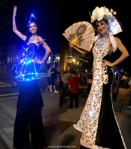 Illuminated LED Performers & Stilt Walkers & Glow Go Dancers from Catalyst Arts specialty entertainment in the Bay Area