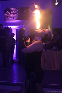 Woman eating fire