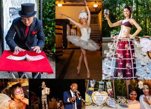 Eclectic wine country wedding featuring interactive & entertainment from Catalyst Arts California