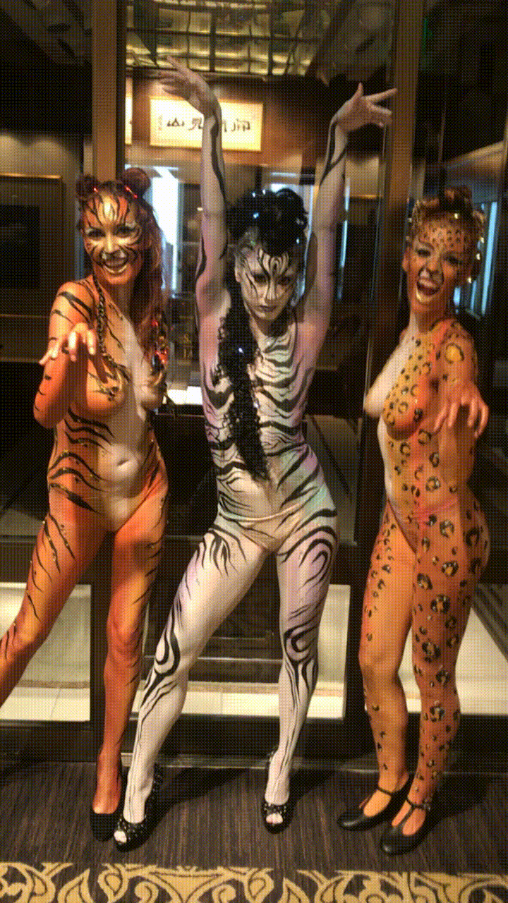 Body Painted Wild Animals- Zebra, Tiger, & Cheetah