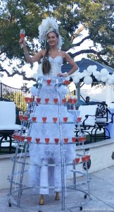 Deluxe Stilt Champagne Skirt by Catalyst Arts Entertainment in SF California