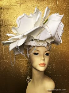 white rose headdress