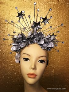 silver headdress with stars
