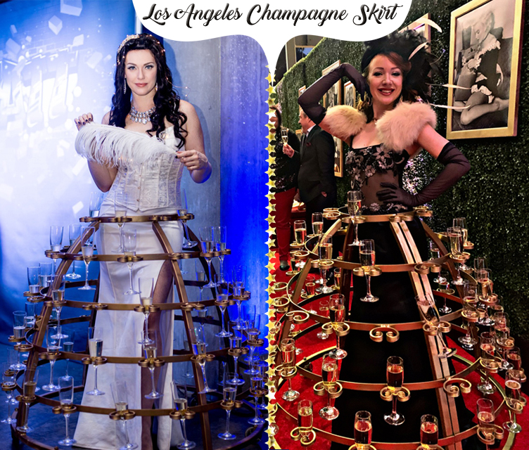Los Angeles Champagne Skirt for events by Catalyst Arts Entertainment in California