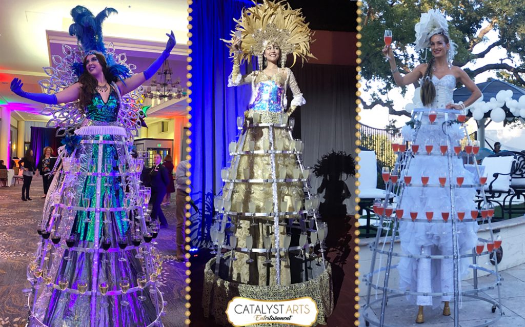 Deluxe Drinks Dress- Stilt Champagne Skirt by Catalyst Arts