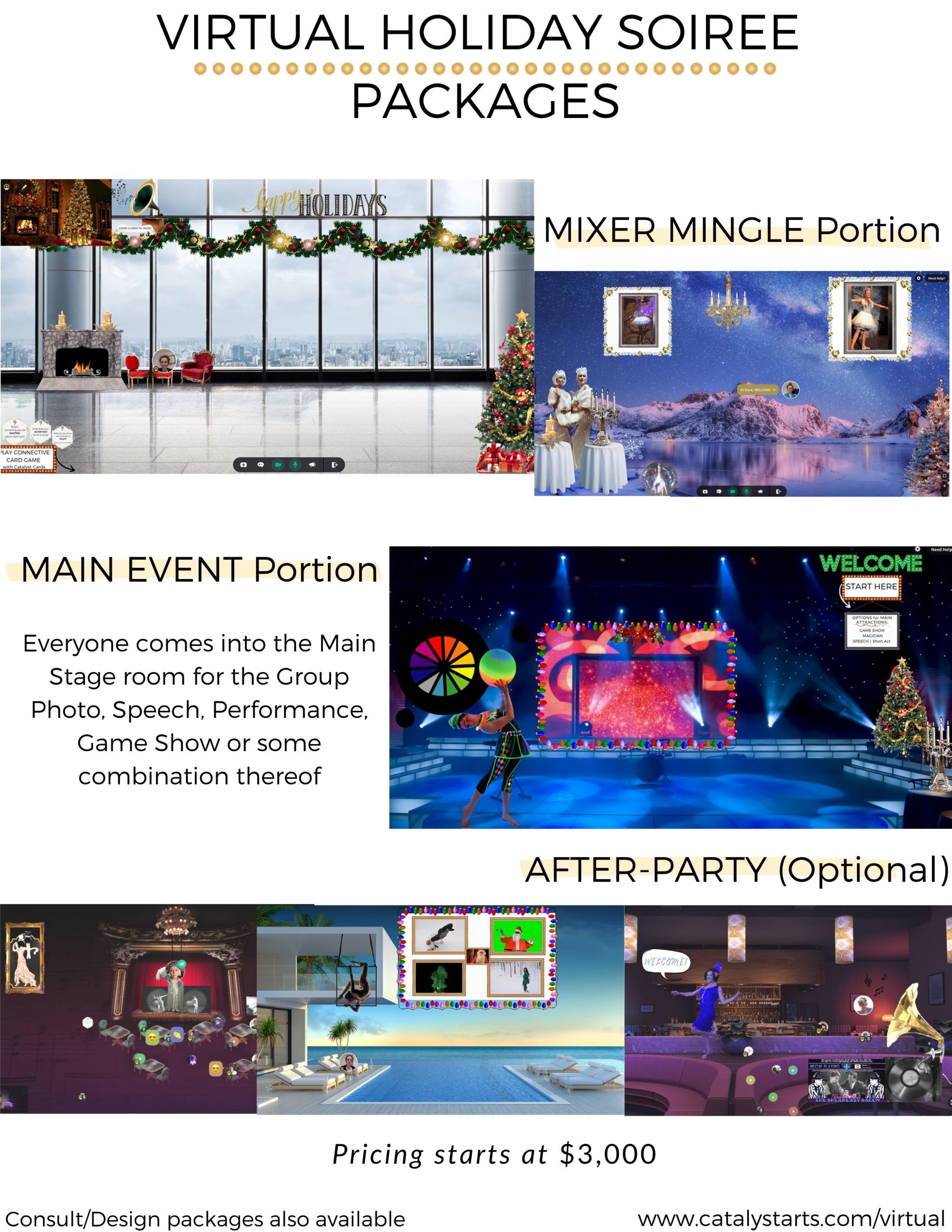 Virtual Holiday Soiree Packages by Catalyst Arts Entertainment