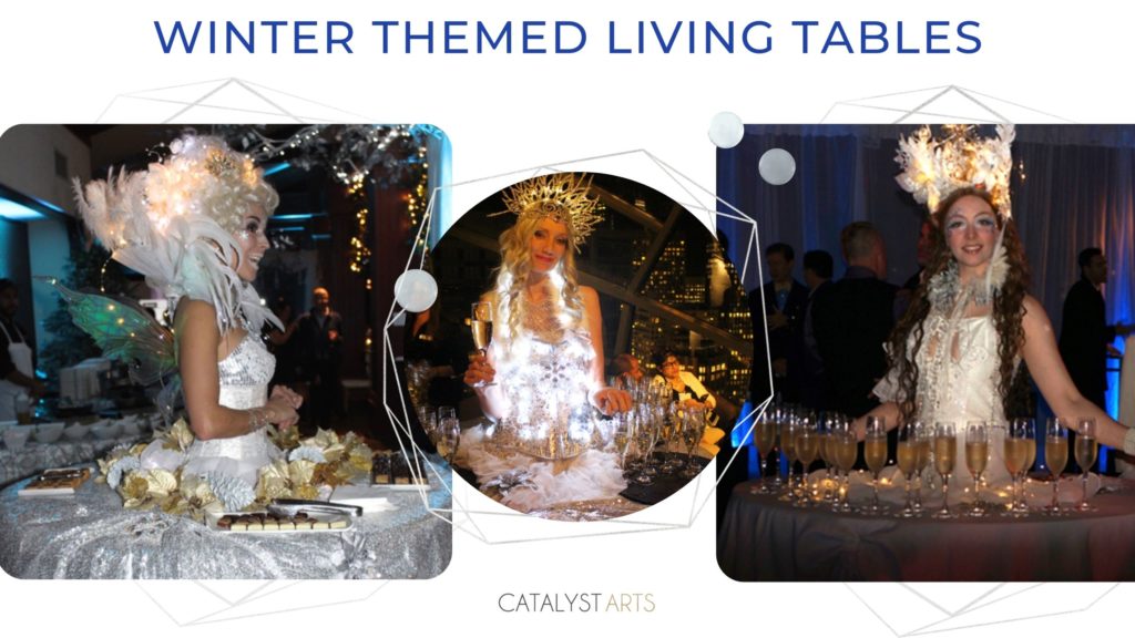Winter Wonderland Holiday Party Living Tables by Catalyst Arts
