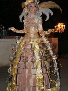 Luxe Antoinette Wine Skirt Showgirl
