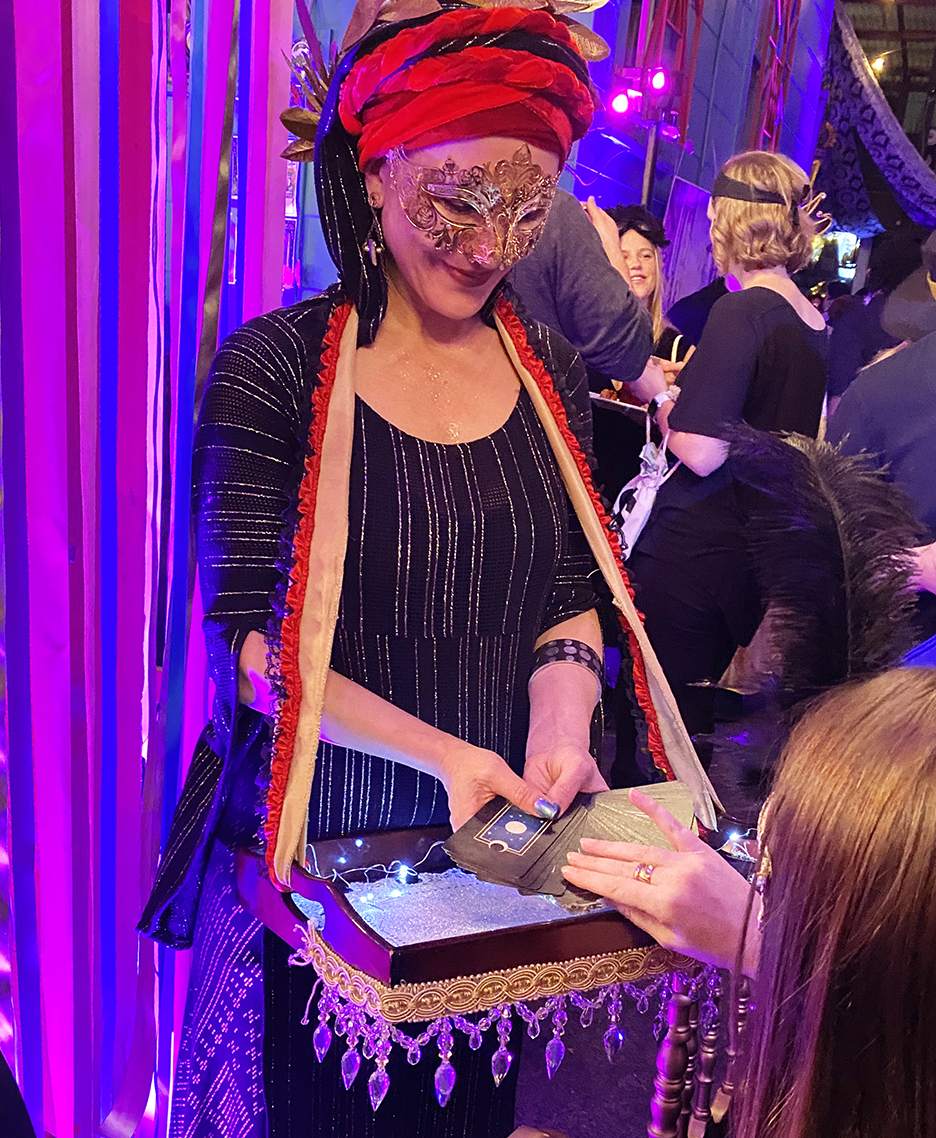 Strolling Tarot Reader with Tray for San Francisco Events